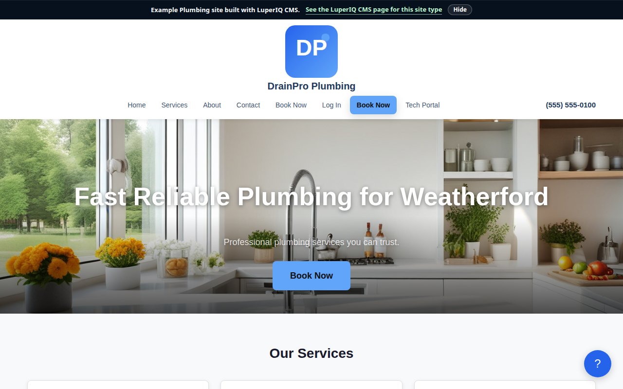 Plumbing Demo screenshot