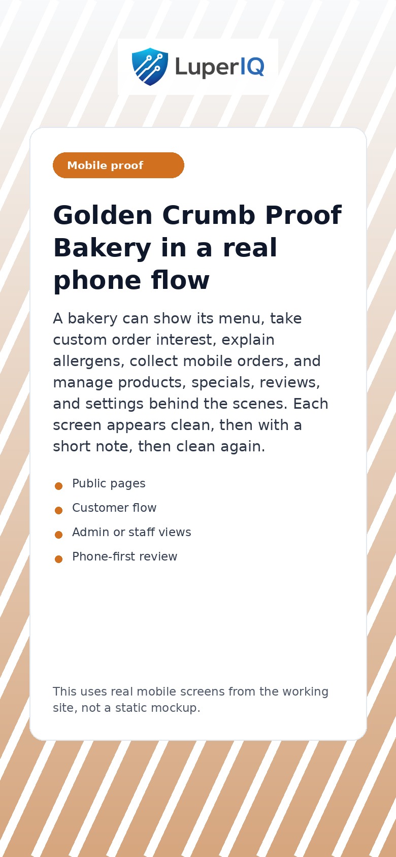 Mobile Bakery workflow walkthrough preview